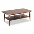 Salontafel van hout met metalen accenten en open schap 120 x 60 x 45cm