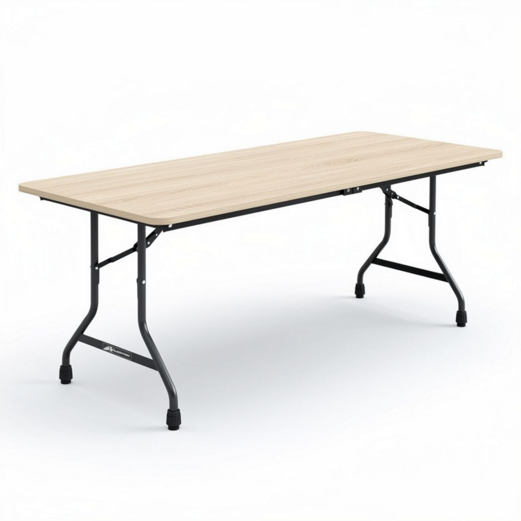 Vouwtafel van hout en metaal 180 x 75 x 74cm voor indoor en outdoor gebruik