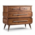 Houten ladekast met vier lades en metalen grepen 80 x 40 x 90cm