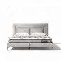 Voordatbed met gestoffeerd hoofdbord en matrassen 200 x 160 x 40 cm grijs