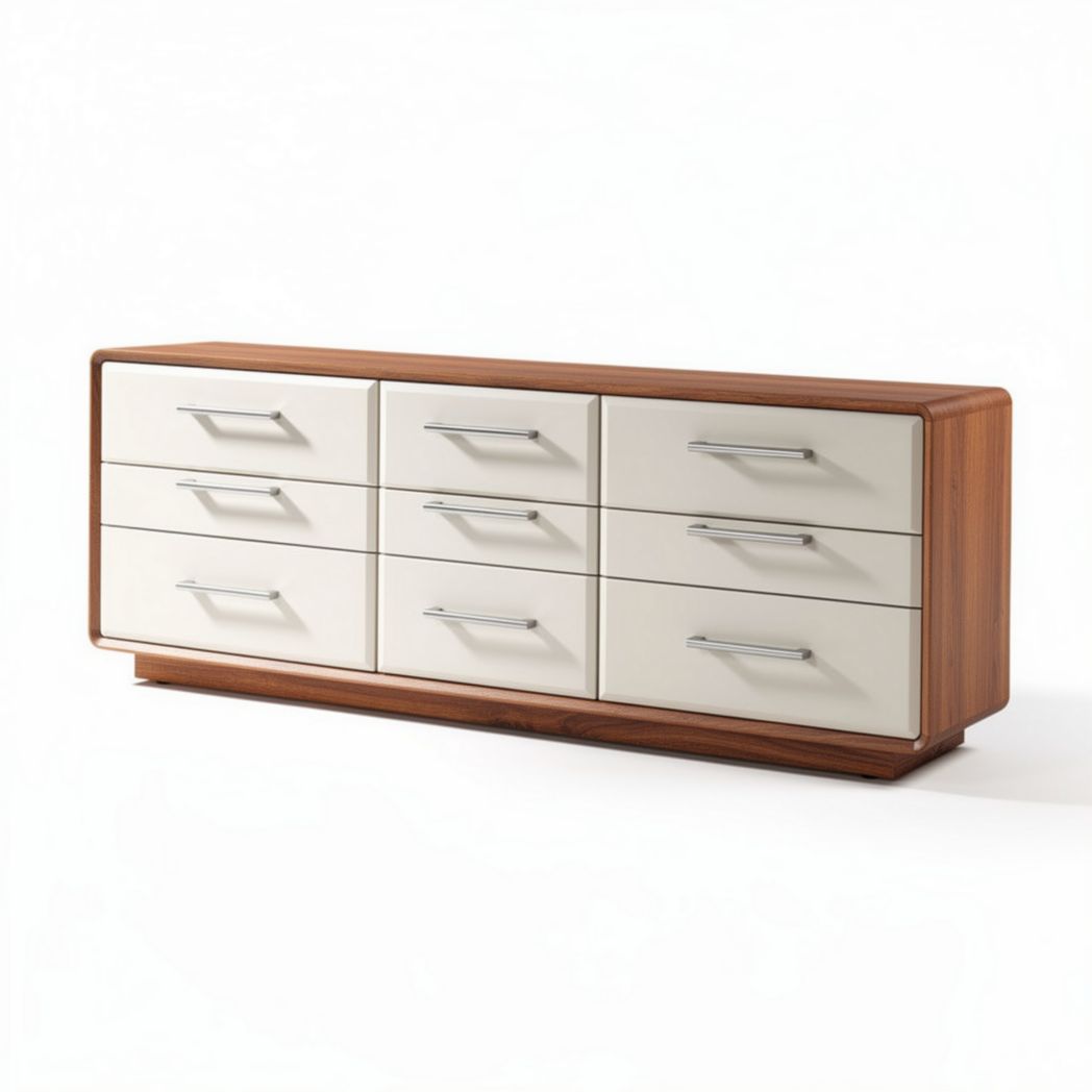 Ladenkast van eikenhout met zes lades en een afmeting van 150 x 40 x 70cm
