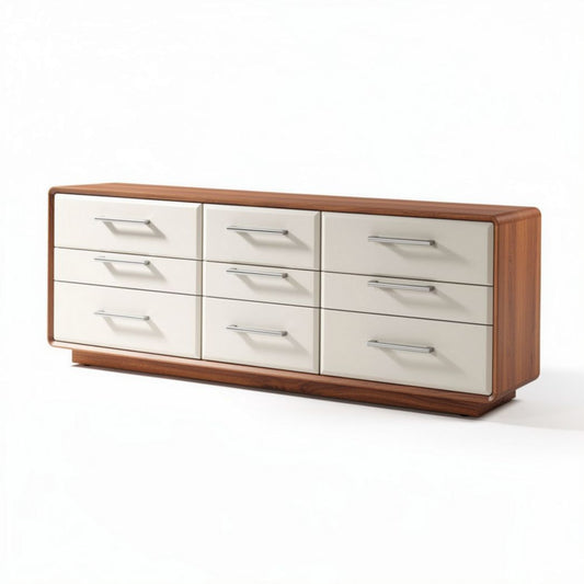Ladenkast van eikenhout met zes lades en een afmeting van 150 x 40 x 70cm